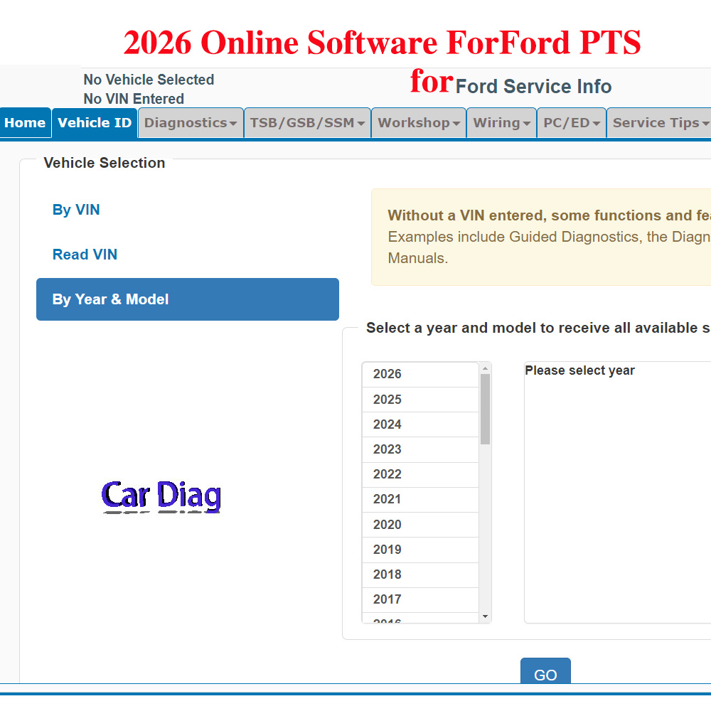 Workshop Tools Diagram - Perangkat Lunak Online 2026 untuk Ford