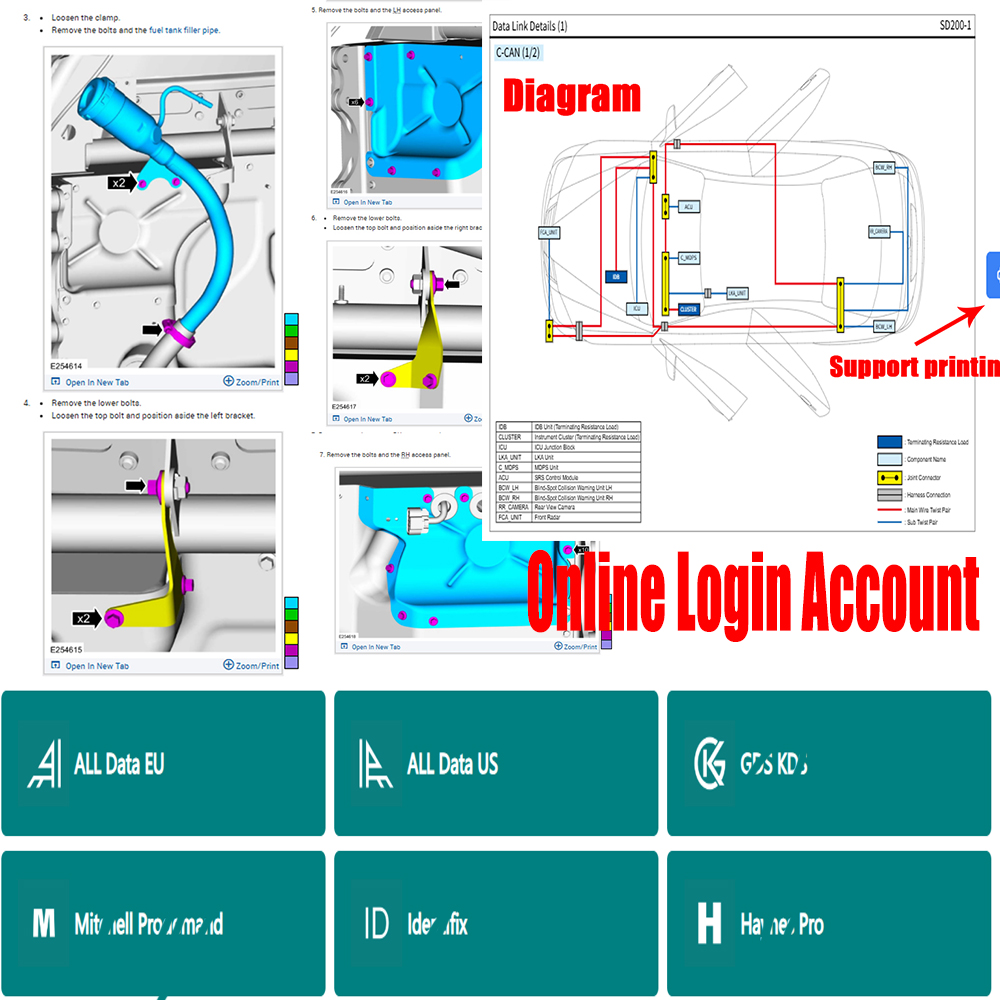 Workshop Tools Diagram - 2026 Alldata US EU Akun Login