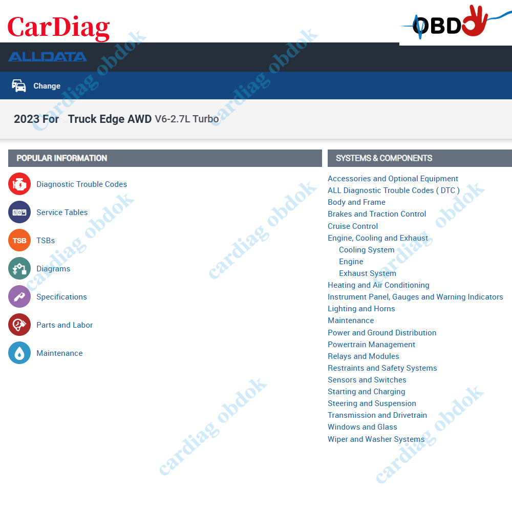 Perangkat Lunak Online Alldata - Workshop Tools Diagram ulasan dan harga